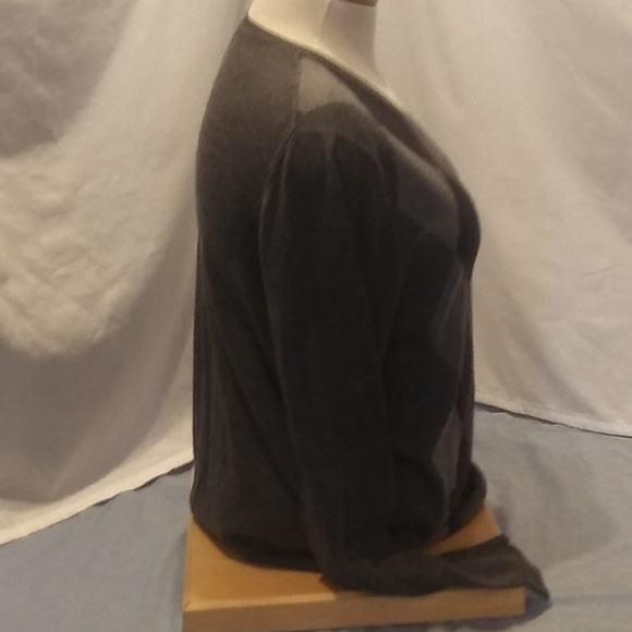 Apt. 9 Gray & Black Argyle V-neck Sweater - Picture 4 of 6